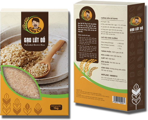 Gạo lứt đồ Ông Cụ túi 1kg-ông cụ