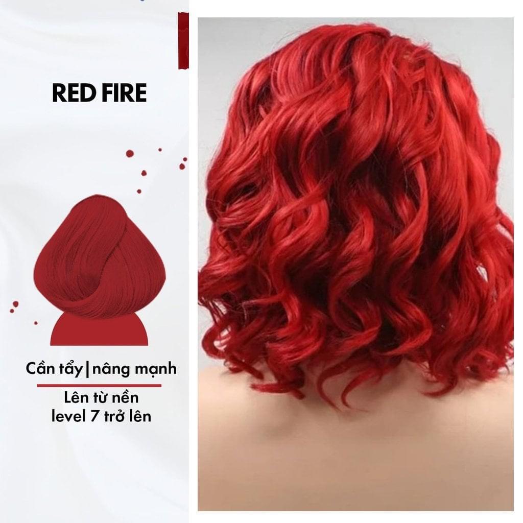 Kem nhuộm tóc màu Đỏ Red Fire siêu hót – Blinkhair, tặng kèm trợ nhuộm và gang tay