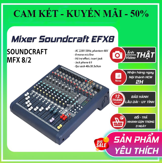 Bàn Mixer Soundcraft MFX8/2 Hỗ Trợ Âm Thanh Hát KaraokeLivetream Fb Bộ Vi Xử Lý Audiodna 8 Mono 2 Kênh Âm Thanh Nổi Tích Hợp Bộ Xử Lý Hiệu Ứng 24 Bit Lexicon 32 Hiệu Ứng Xử Lý Âm Thanh Chuyên Nghiệp BH