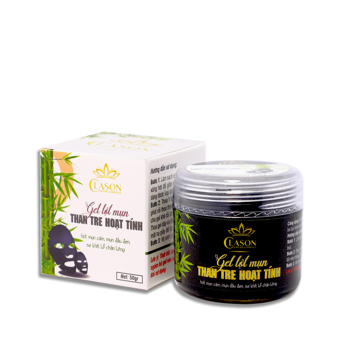 Lột mụn đầu đen mụn cám than hoạt tính CLASON giúp lột mụn toàn mặt, làm sạch da hũ 50gr