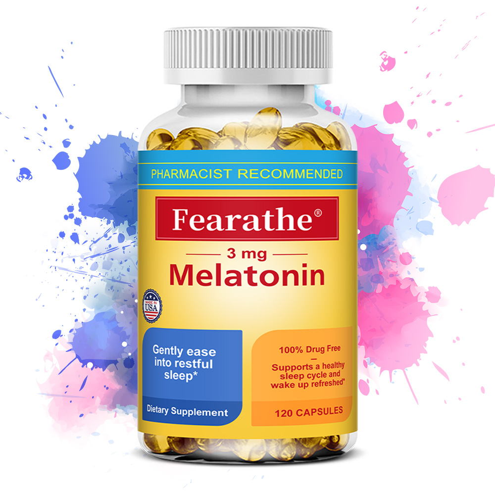 Fearathe Melatonin 3 mg, một loại thực phẩm bổ sung melatonin, giúp thúc đẩy giấc ngủ ngon ở người lớn.