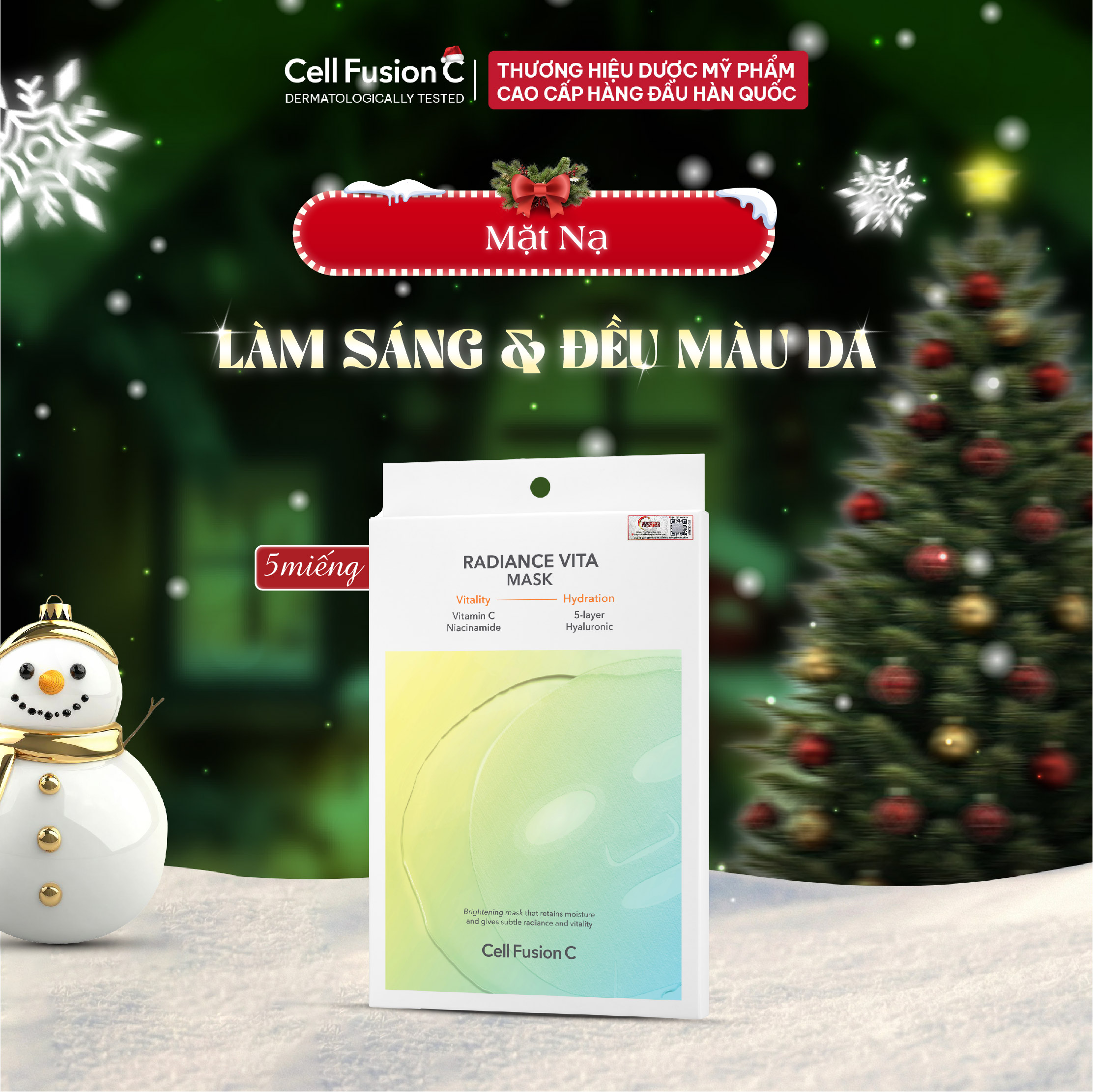  Mặt Nạ Làm Sáng Dưỡng Ẩm Cell Fusion C Radiance Vita Mask   25ml x 5miếng  