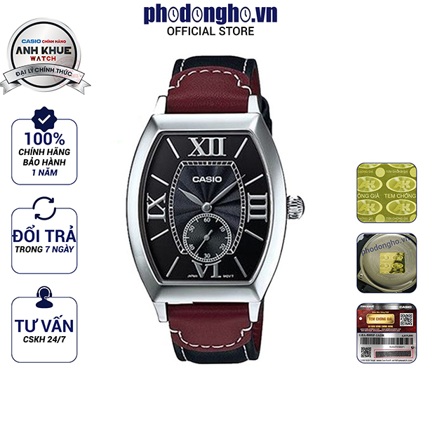 Đồng hồ nam dây da casio anh khuê mtp-e114l-1adf