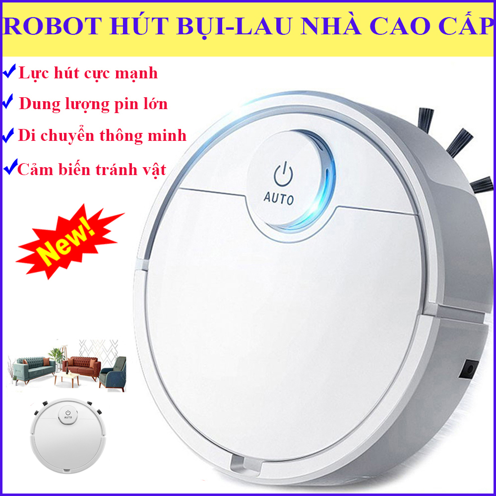 Robot Hút Bụi, Robot Lau Nhà Hút Bụi, Robot Hút Bụi Thông Minh. Tự động tìm bụi bẩn để quét, hút và lau sạch sẽ, hút bụi được trên mọi ngóc ngách. LỖI 1 ĐỔI 1