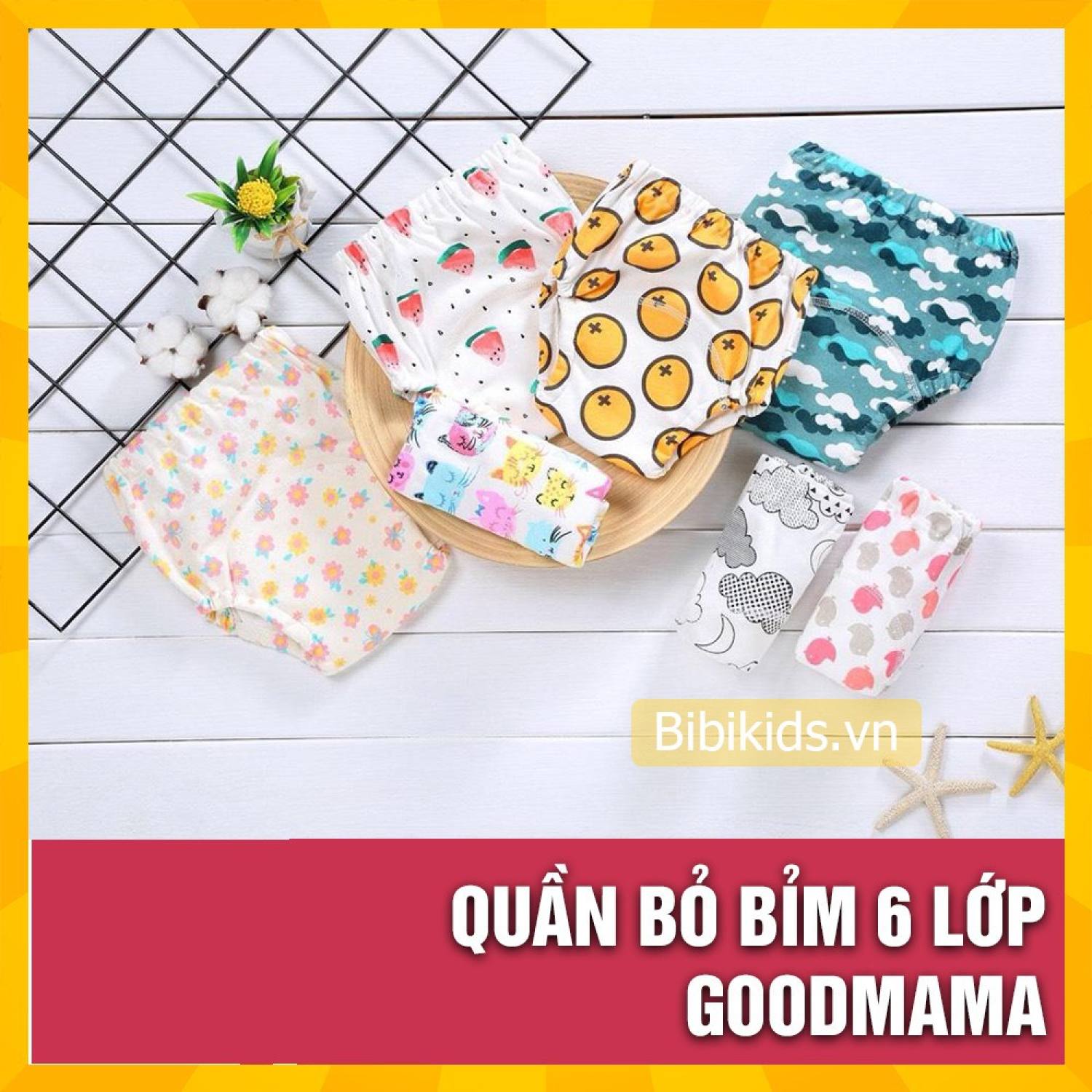 Quần bỏ bỉm Goodmama 6 lớp cao cấp cho bé size 80 - 90 - 100 - 110