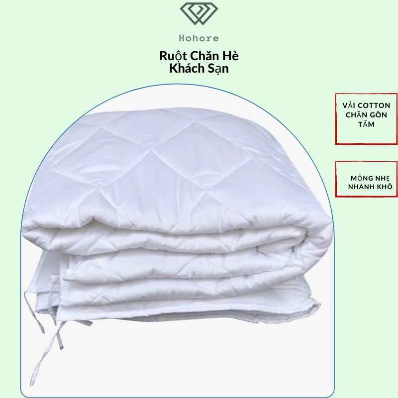 Ruột chăn hè thu cho khách sạn hay lõi chăn chất liệu cotton chần gòn 13, đủ kích thước 1m6/m8/2m2 x 2m