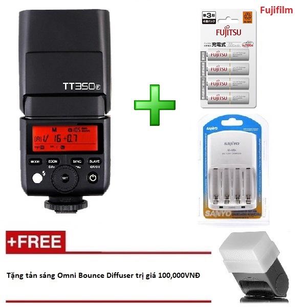 Đèn flash godox tt350f cho fujifilm gn36 auto ttl hss 1/8000s - kèm 4 pin và 1 sạc