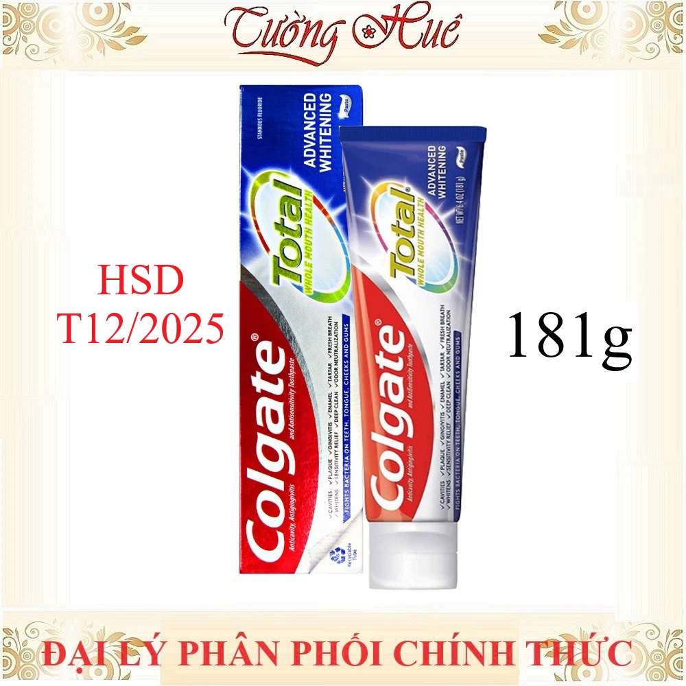 Kem đánh răng Colgate Total Whitening 181g hàng Mỹ