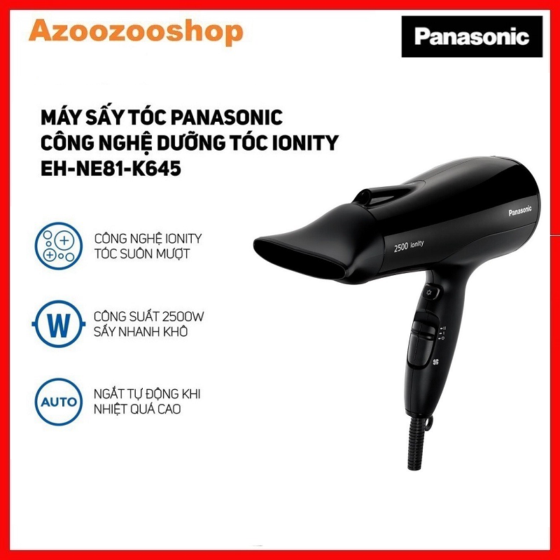 Máy sấy tóc ionity panasonic eh-ne81-k645 - công suất 2500w - bảo hành chính hãng 12 tháng