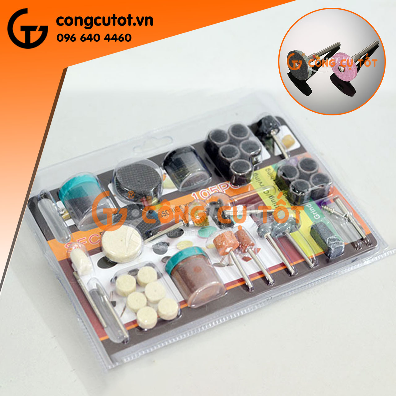 Bộ phụ kiện máy khoan mài mini 105 chi tiết