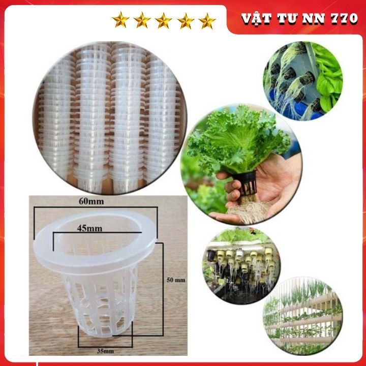 COMBO 100 RỌ NHỰA TRỒNG RAU THỦY CANH - 60mm - 45mm - 35mm