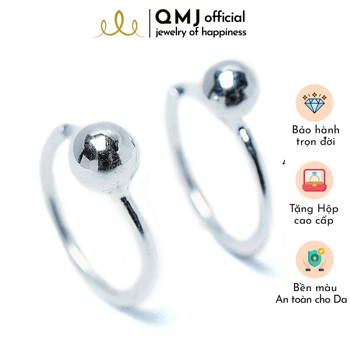 Qmj 925 silver earrings high-end simple love, simple styling