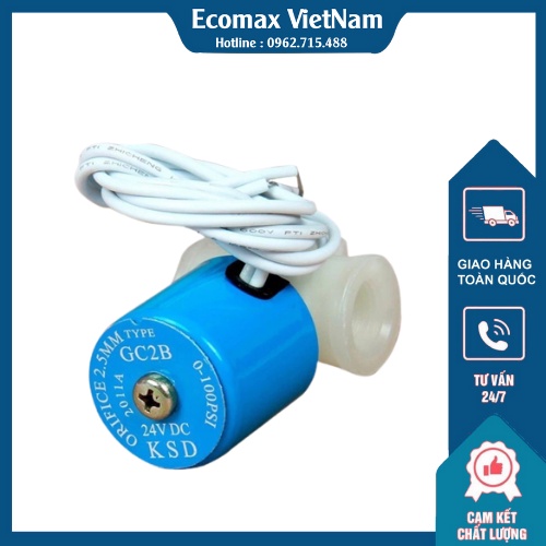 Van điện từ nối nhanh 24v - 2 đầu dây 6 dùng trong máy lọc nước ro