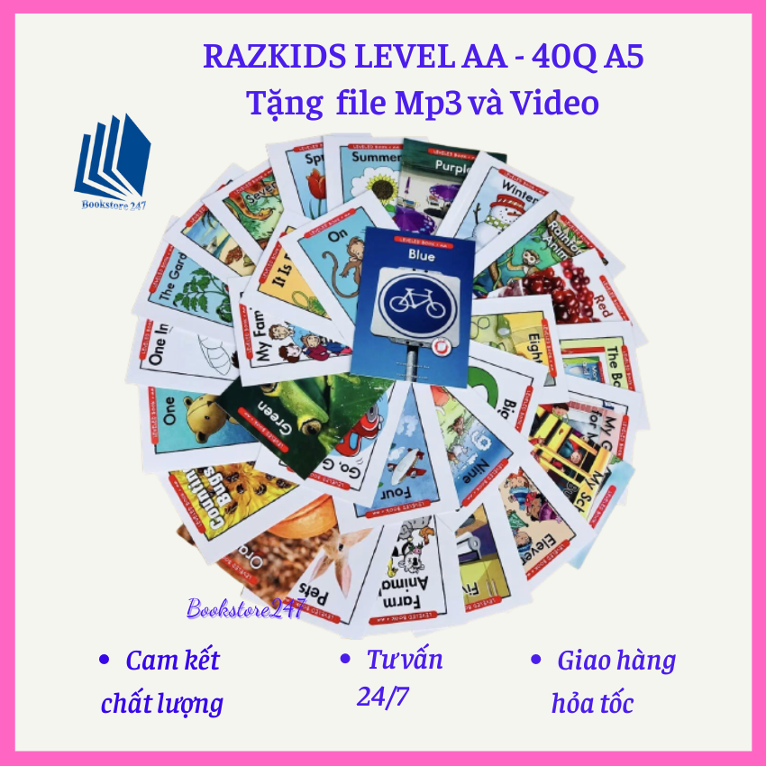 SÁCH - Combo 40 cuốn Razkid AA cho bé từ 3 tuổi, tặng file nghe Mp3 và video