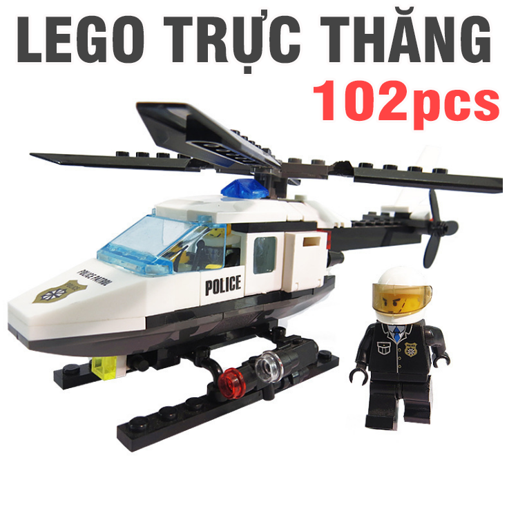 Đồ chơi lắp ráp lego mô hình máy bay trực thăng cảnh sát 102 pcs No.6729