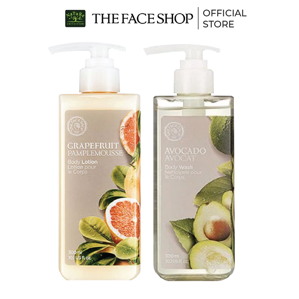 Combo sữa dưỡng thể thefaceshop 300ml+gel tắm thefaceshop 300ml