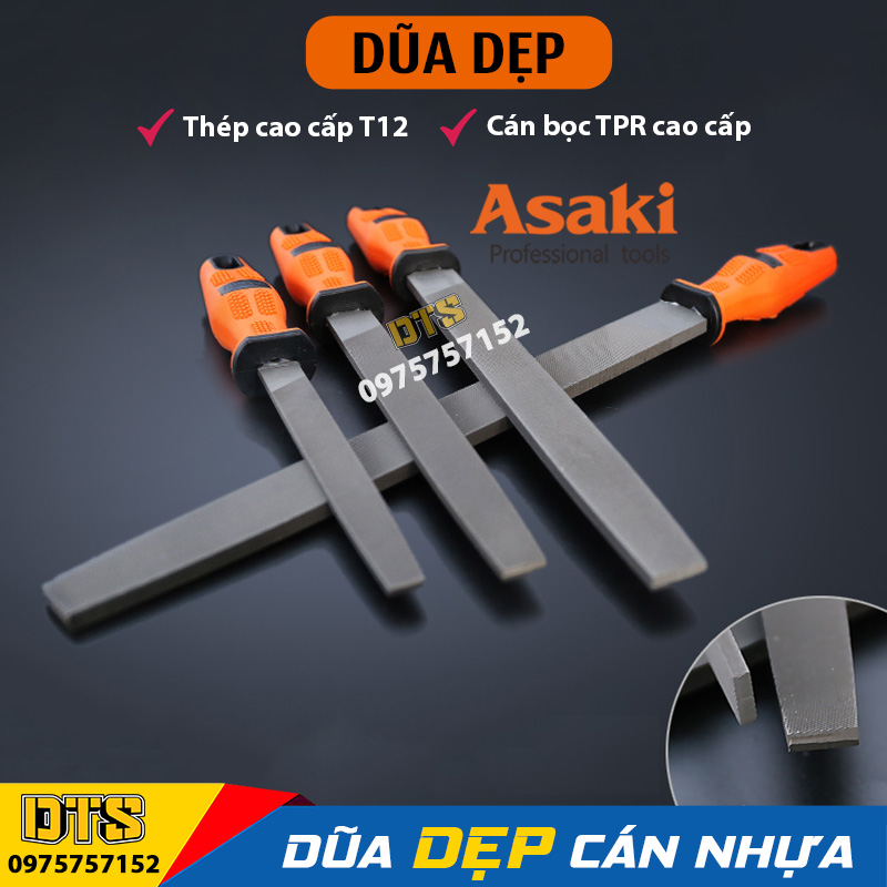 Dũa dẹp mài kim loại thép nguyên khối T12 hãng Asaki AK-3741 AK-3742