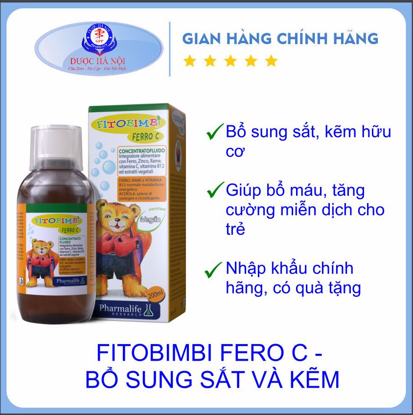 Fitobimbi Ferro C - Bổ sung Sắt, Kẽm và các Vitamin, Khoáng Chất. Giúp tăng cường sức đề kháng