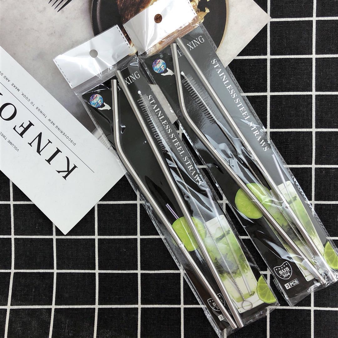 Bộ ống hút inox 304 - 1 bộ 2 ống hút và 1 cọ rửa - Tiện dụng đi dã ngoại ,du lịch văn phòng