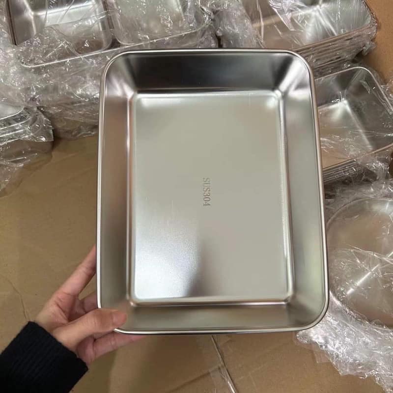 Khay chữ nhật inox 304 size lớn