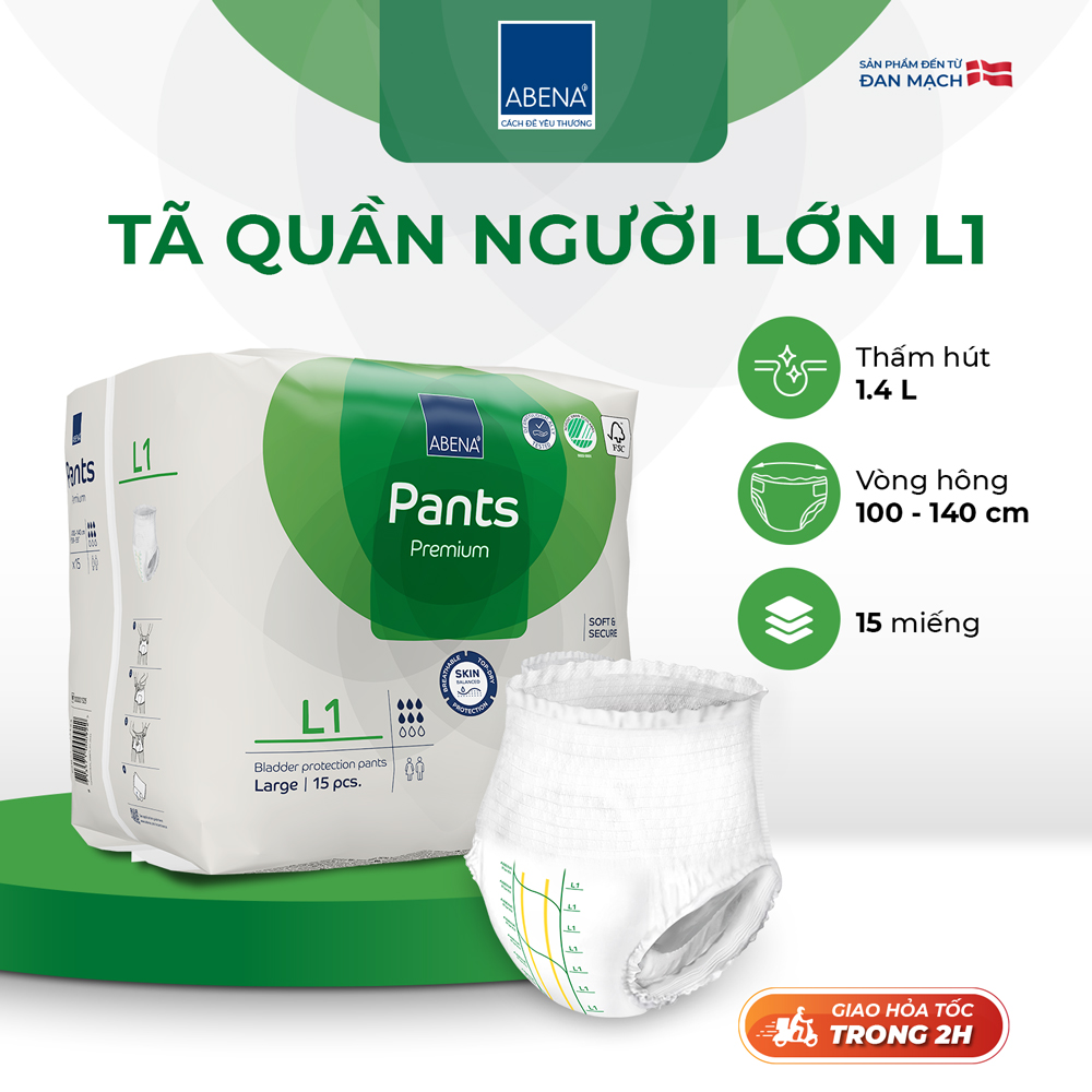 COMBO 3 Tã quần người lớn Abena Pants Premium - Nhâp khẩu Đan Mạch