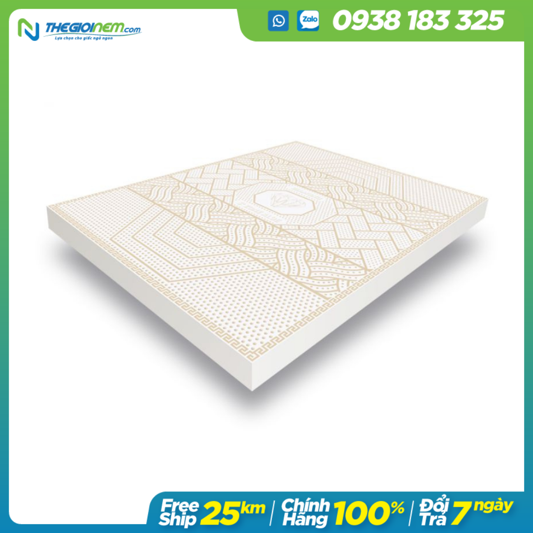 Đệm Cao Su Thiên Nhiên 100% Kim Cương 5 ZONE Aloelux