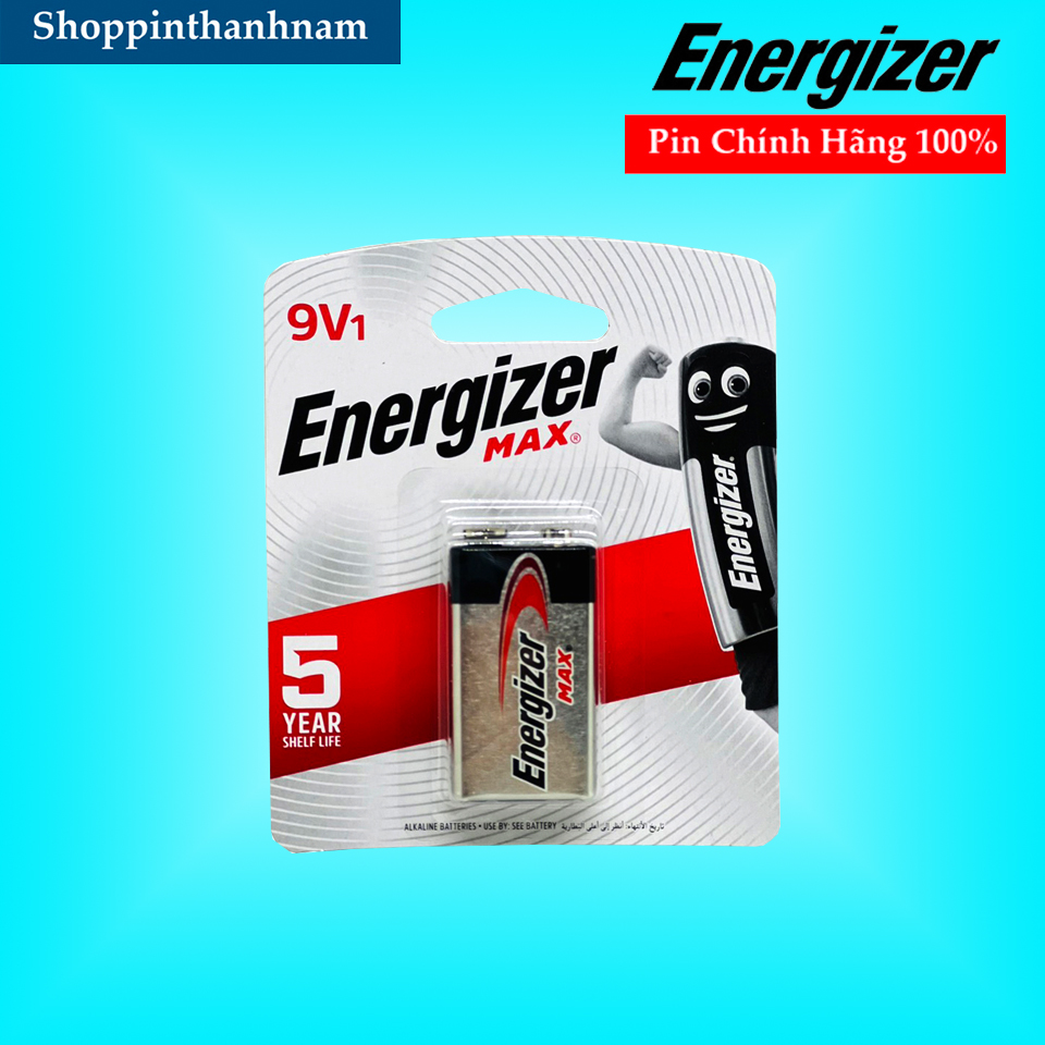 Pin 9V Energizer alkaline 6LF22 Vỉ 1 Viên Chính Hãng Dung Lượng Cao