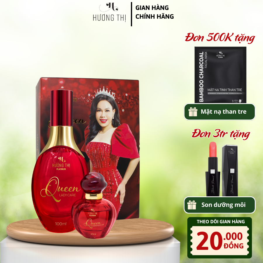 Nước hoa vùng kín hương thị queen 20ml - tặng ddvs hương thị 100ml
