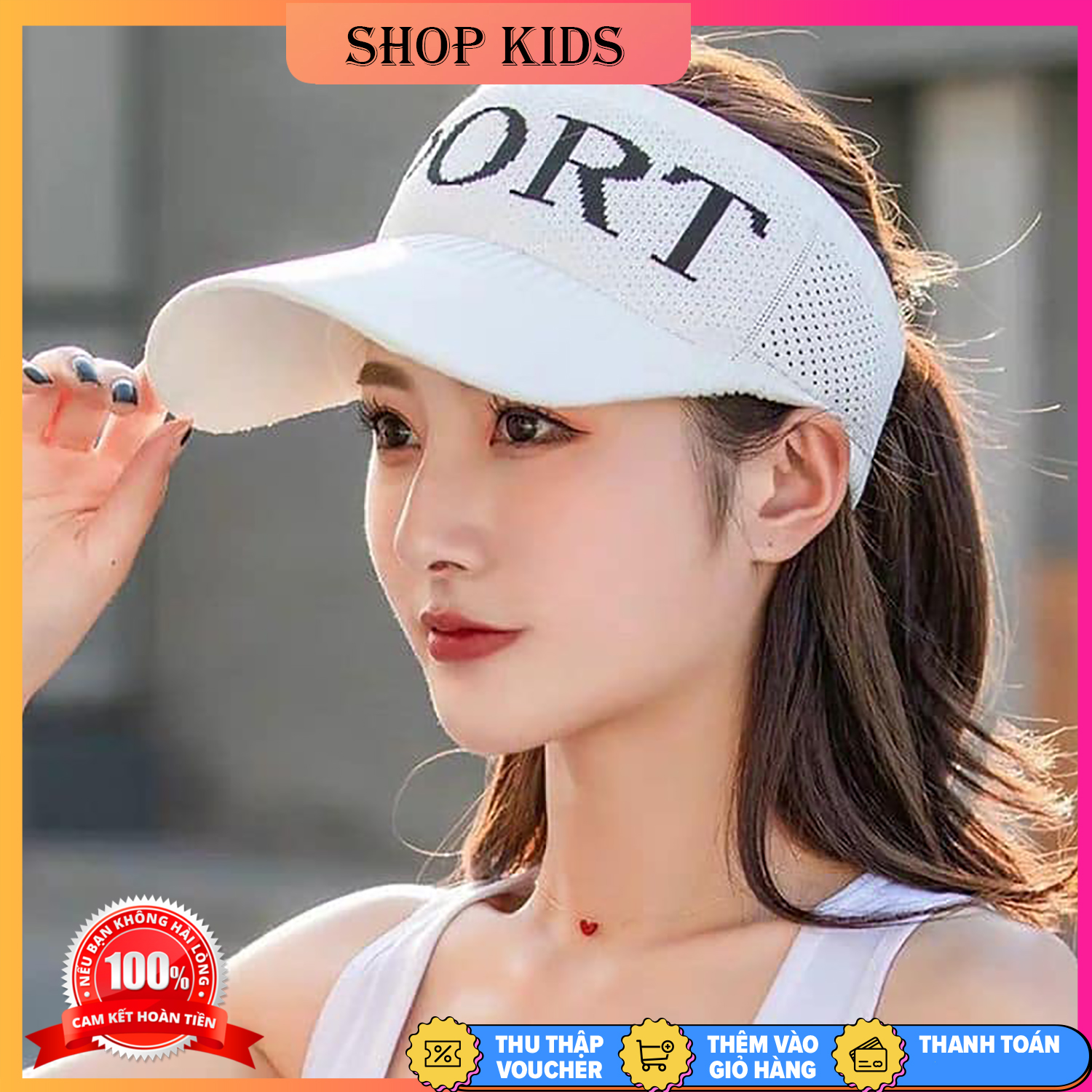 Nón thể thao, mũ lưỡi trai golf, mũ đánh tennis, mũ hở chóp, nón hở đầu thời trang