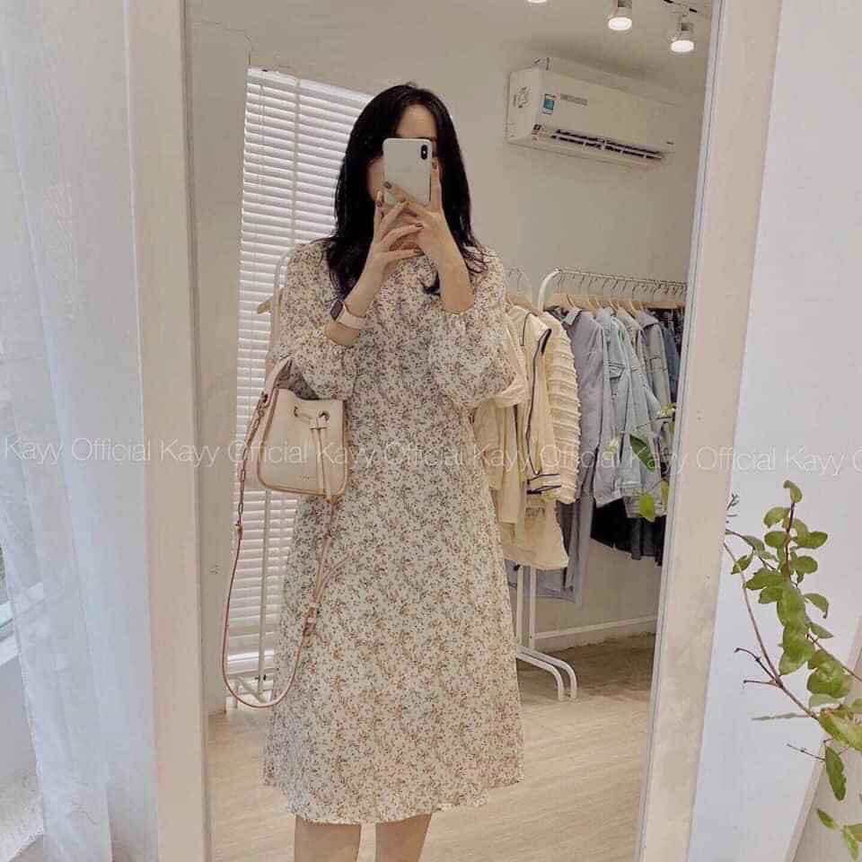 Váy hoa nhí vintage - đầm hoa cỏ (hình shop tự chụp/sẵn), đường may tỉ mỉ, chắc chắn, kiểu dáng thời trang, đa dạng sản phẩm, cam kết hàng như hình