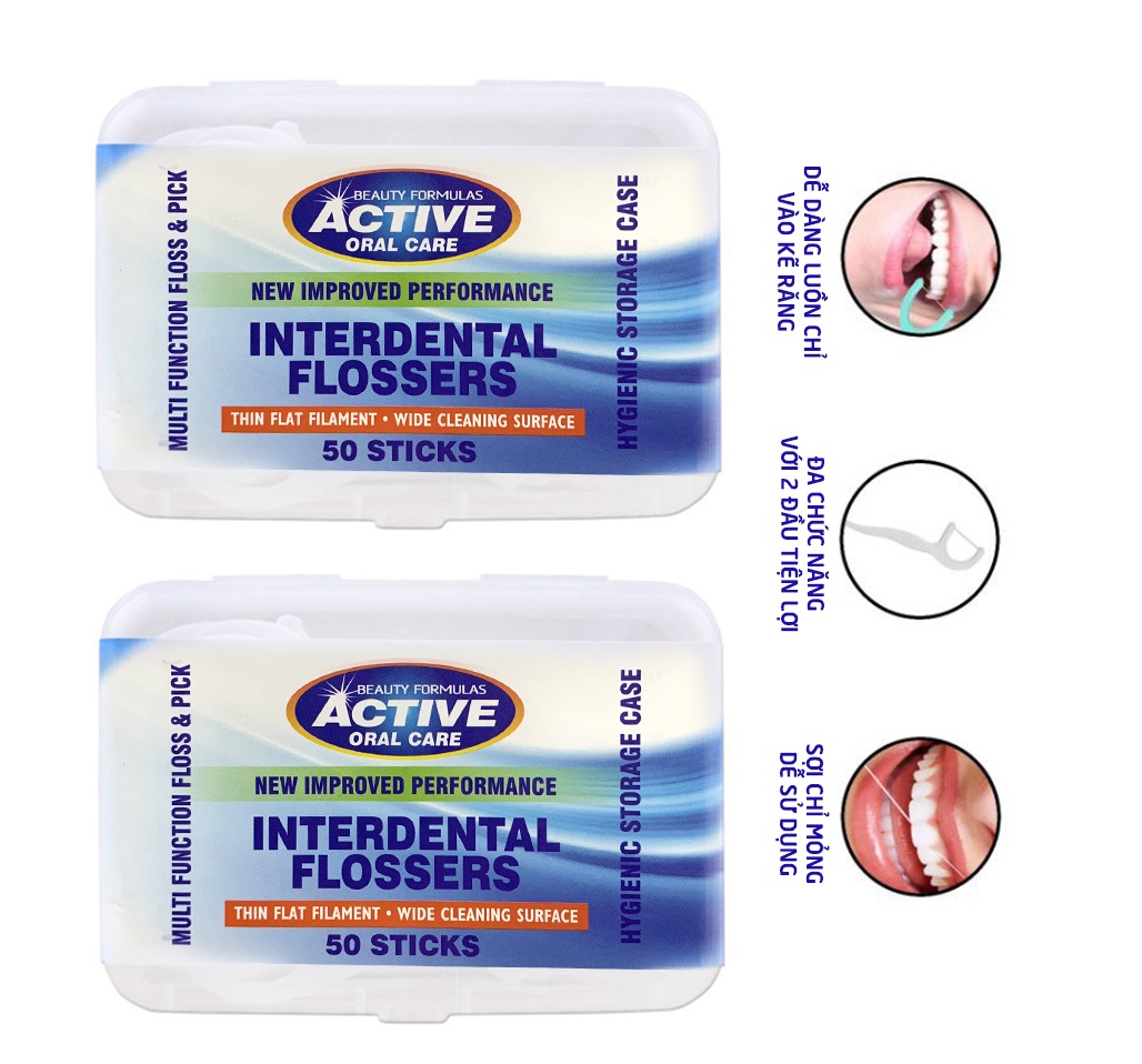 [HCM]Combo 2 hộp Tăm Chỉ Xỉa Răng Beauty Formulas (Tăm chỉ nha khoa)- 100 cây