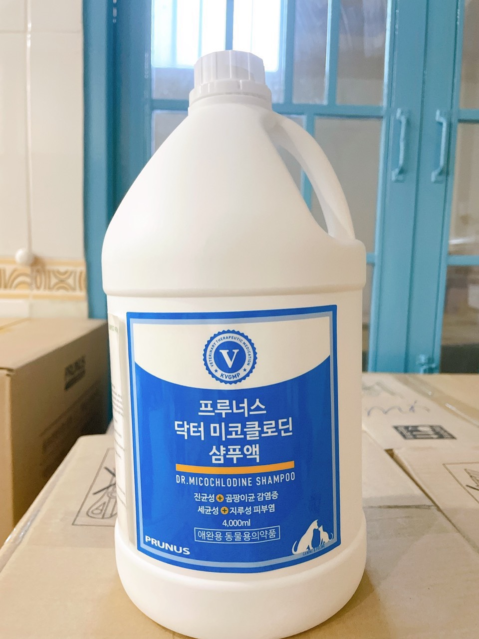 Sữa tắm trị nấm viêm da cho chó & mèo Prunus Dr.Micochlodine Shampoo Can 4L