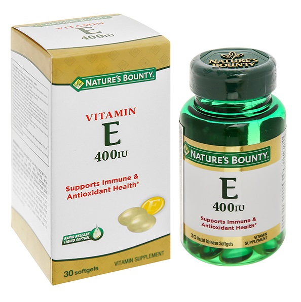 Viên vitamin e chống lão hoá da vitamin e nature's bounty ® usa chai 30v