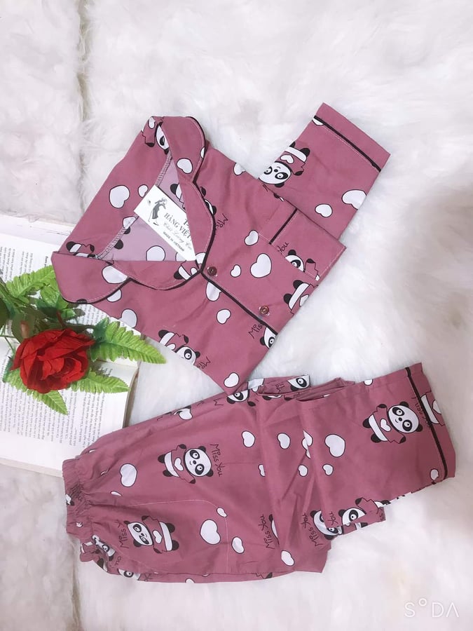 Đồ bộ kate pijama -tay dài quần dài (size 40-55kg tùy chiều cao