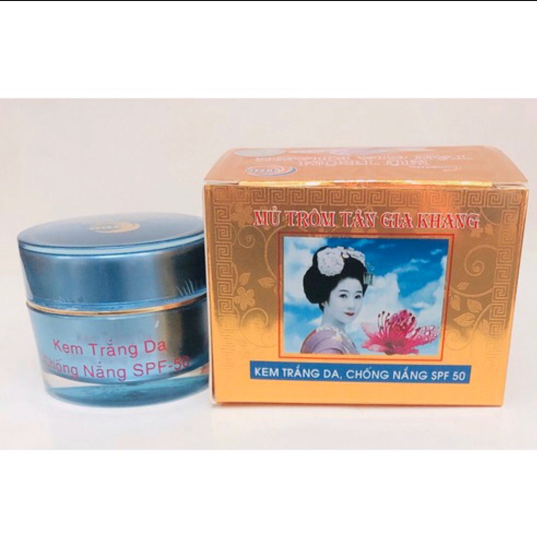 [HCM]KEM TRẮNG DA  CHỐNG NẮNG SPF50 -6g- Mủ Trôm Tân Gia Khang