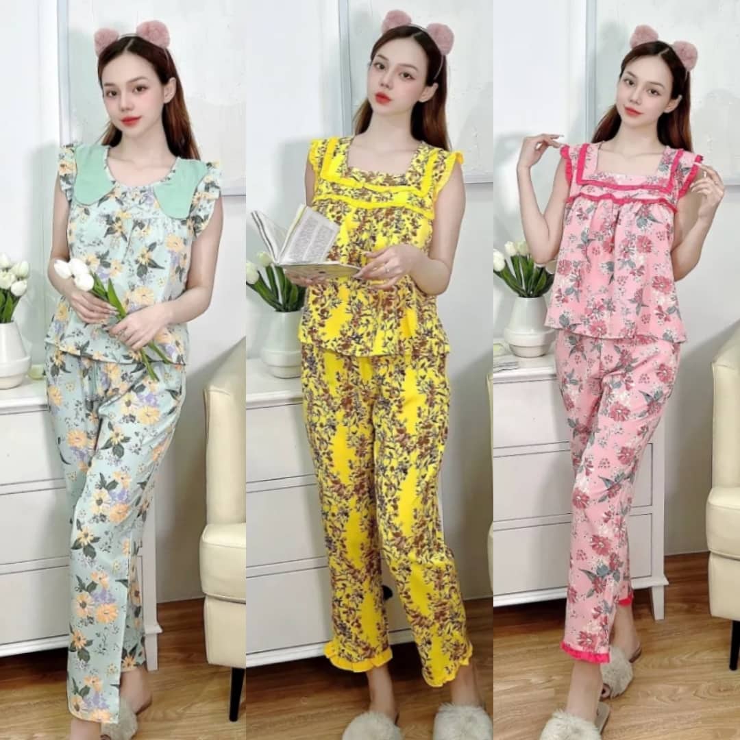Bộ lụa hàn 9 tấc - 40 đến 60kg - quần có túi - ảnh thật