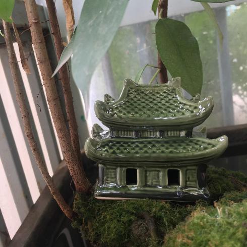 Ngôi Nhà Đá (màu Xanh Rêu) Trang Trí Hồ Cá, Bể Cá-Hòn Non Bộ