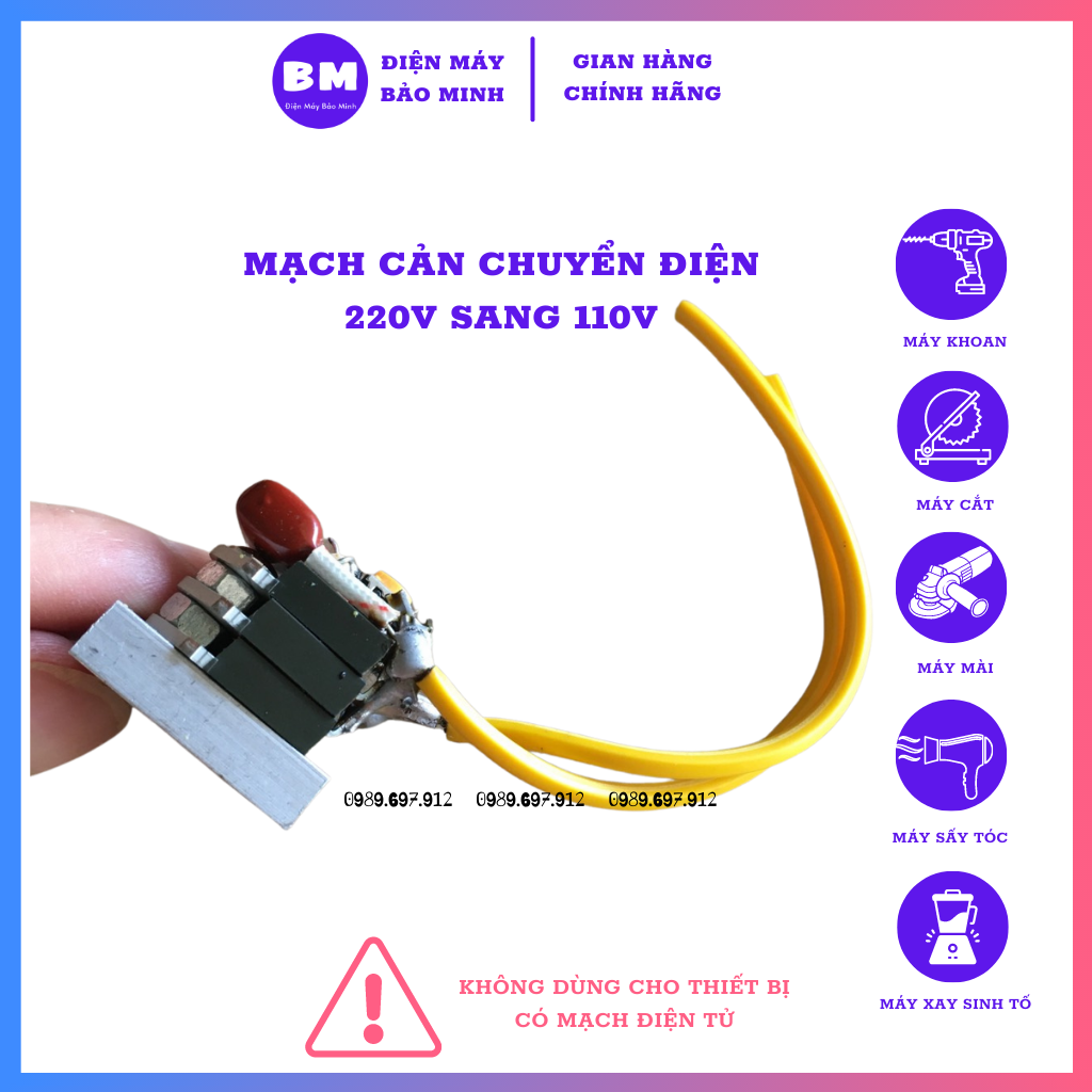 [Lỗi 1 đổi 1] Mạch cản điện 220v sang 110v dùng cho thiết bị Nhật | Mạch cản điện 220v xuống 110v | Đổi nguồn 220v sang 100v | Biến thế 220v ra 100v