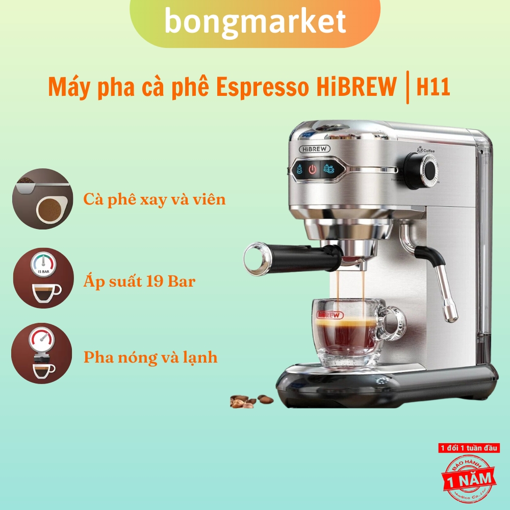 Máy pha cà phê Hibrew H11 Pha cà phê espresso nóng hoặc lạnh