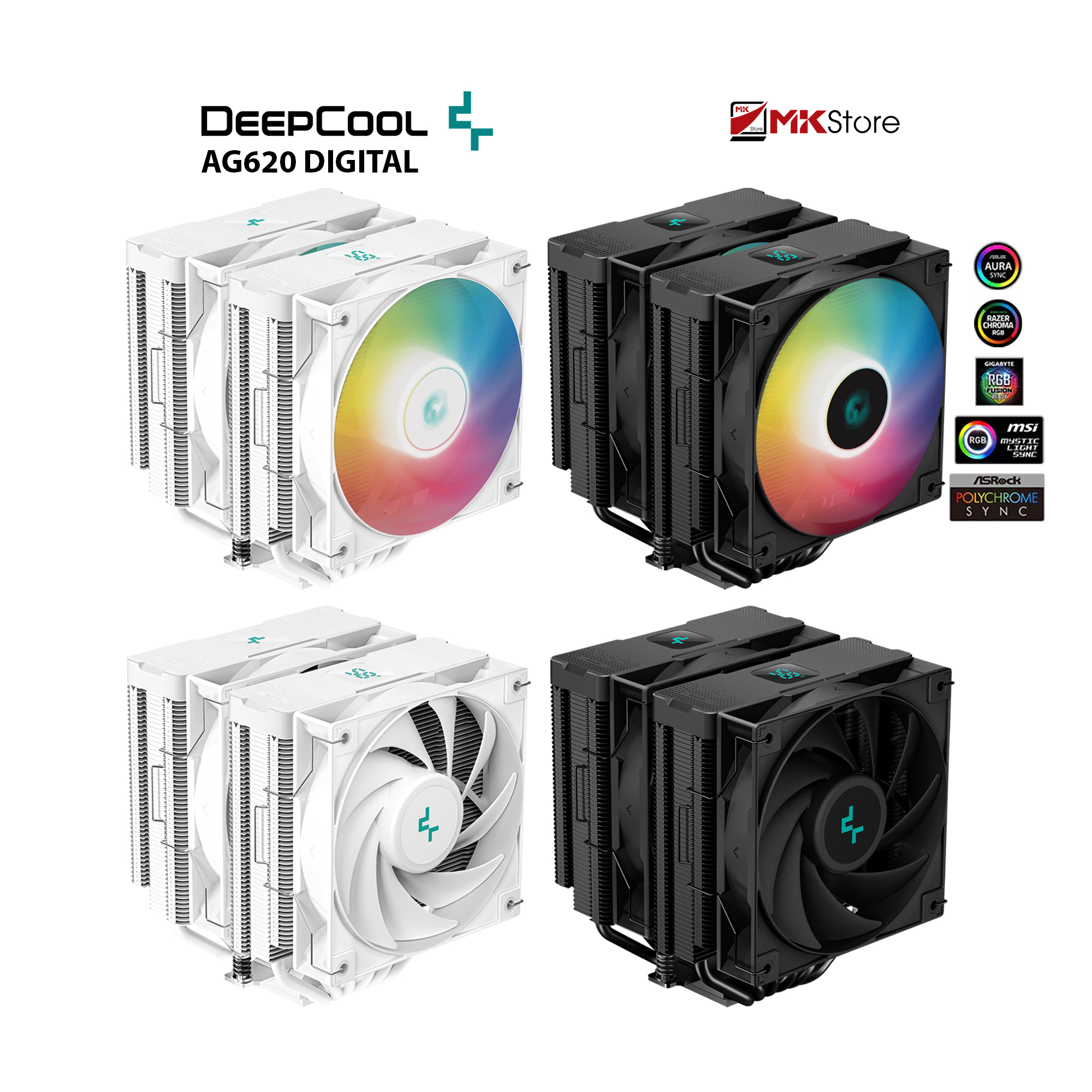 Bộ tản nhiệt khí cpu deepcool ag620 / ag500 / ag400 digital mkstore
