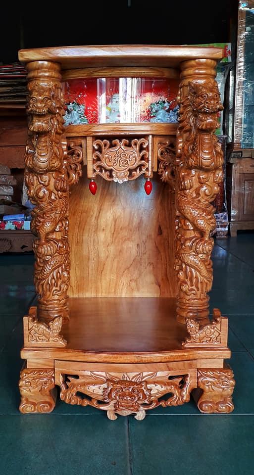 Bàn thờ thần tài cao cấp mẫu Rồng Phun Lửa R60 x 98CM