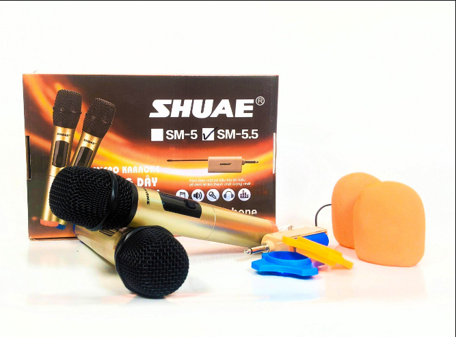Bộ 2 micro không dây đa năng shuae sm 5.5 - micro đa năng phù hợp mọi thiết bị