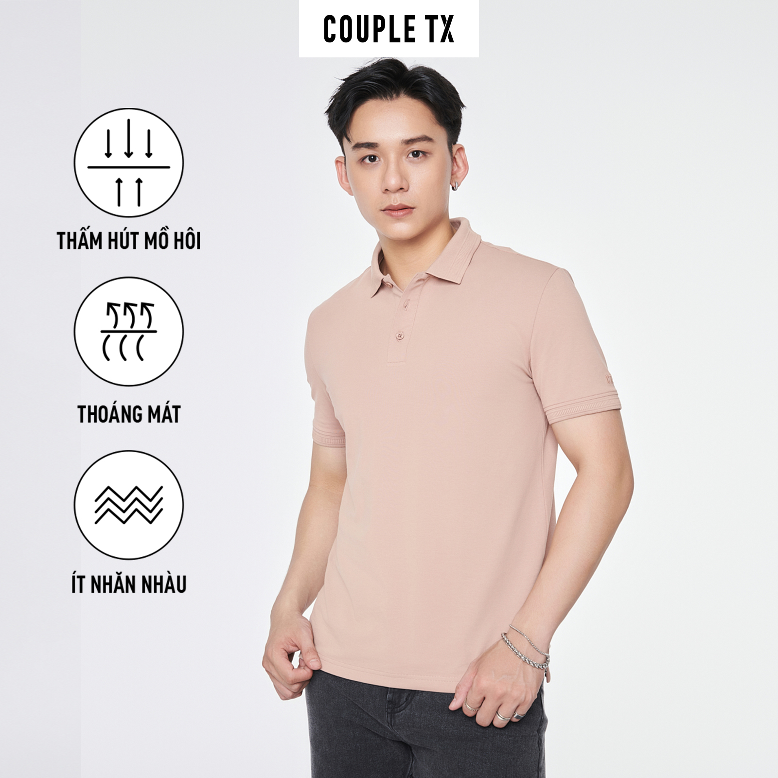 Áo polo basic nam couple tx - form regular