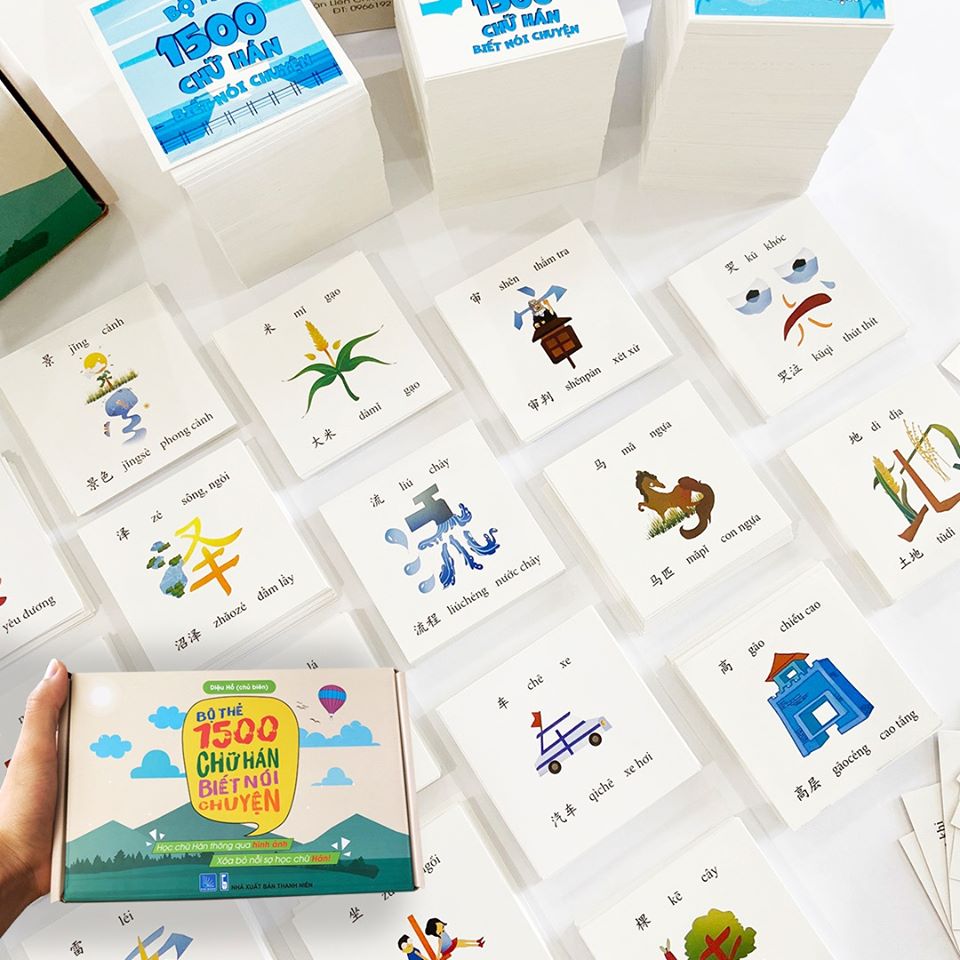 Flashcard tiếng Trung - Bộ 1500 thẻ học từ vựng tiếng Trung thông minh có dịch nghĩa có hình ảnh thông dụng nhất