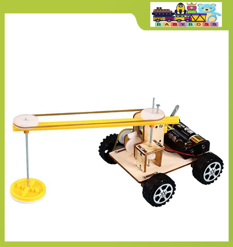 Đồ chơi lắp ráp cao cấp robot lau nhà, đồ chơi gỗ xe oto quét dọn, đồ chơi khoa học tự làm j-50 diy wood steam