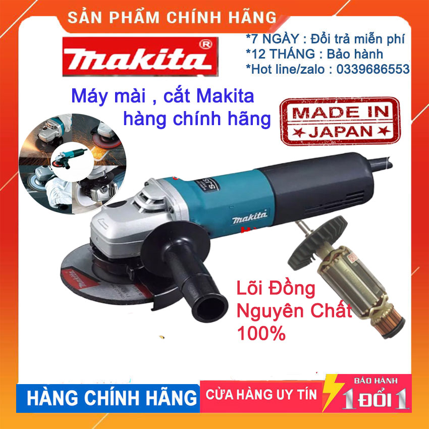 Máy mài góc makita 9556 công suât 840w cực kỳ mạnh mẽ , máy mài cầm tay makita , máy cắt cầm tay makita thích hợp cắt sắt ,gạch , đá , gỗ , ngói ... bảo hành 12 tháng