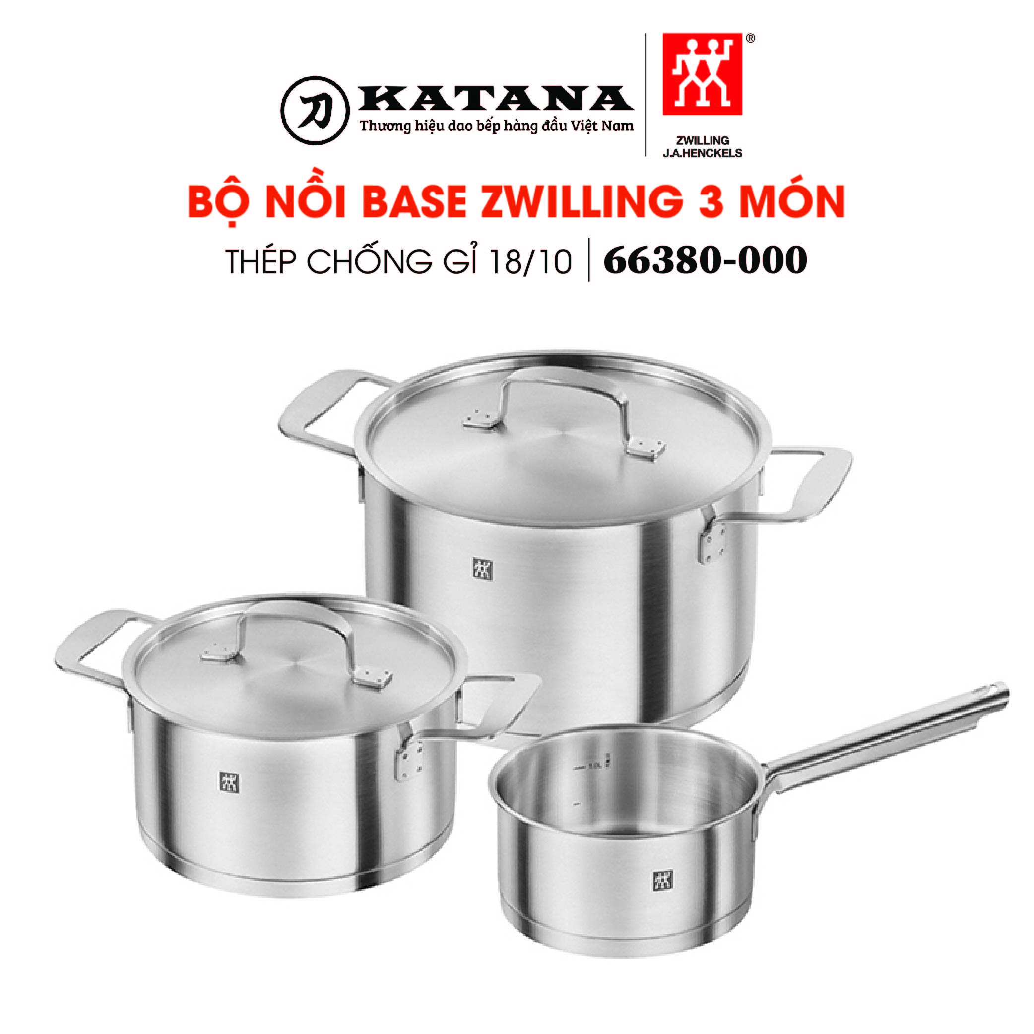 Zwilling - bộ nồi base - 3 món