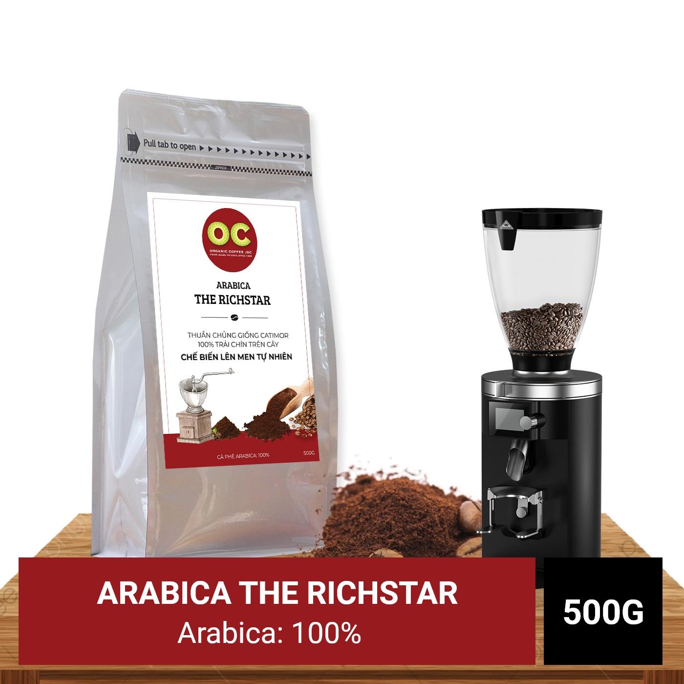 Arabica_ cà phê bột arabica rang vừa oc organic coffee 500g