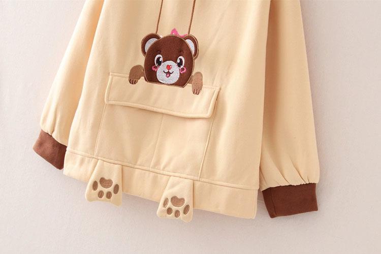 ÁO NỈ HOODIE GẤU NÂU ÔM TÚI HỘP XINH XẮN FORM RỘNG CHẤT VẢI NỈ BÔNG CAO CẤP CHO TEEN BÁNH BÈO SIÊU CÁ TÍNH TTT