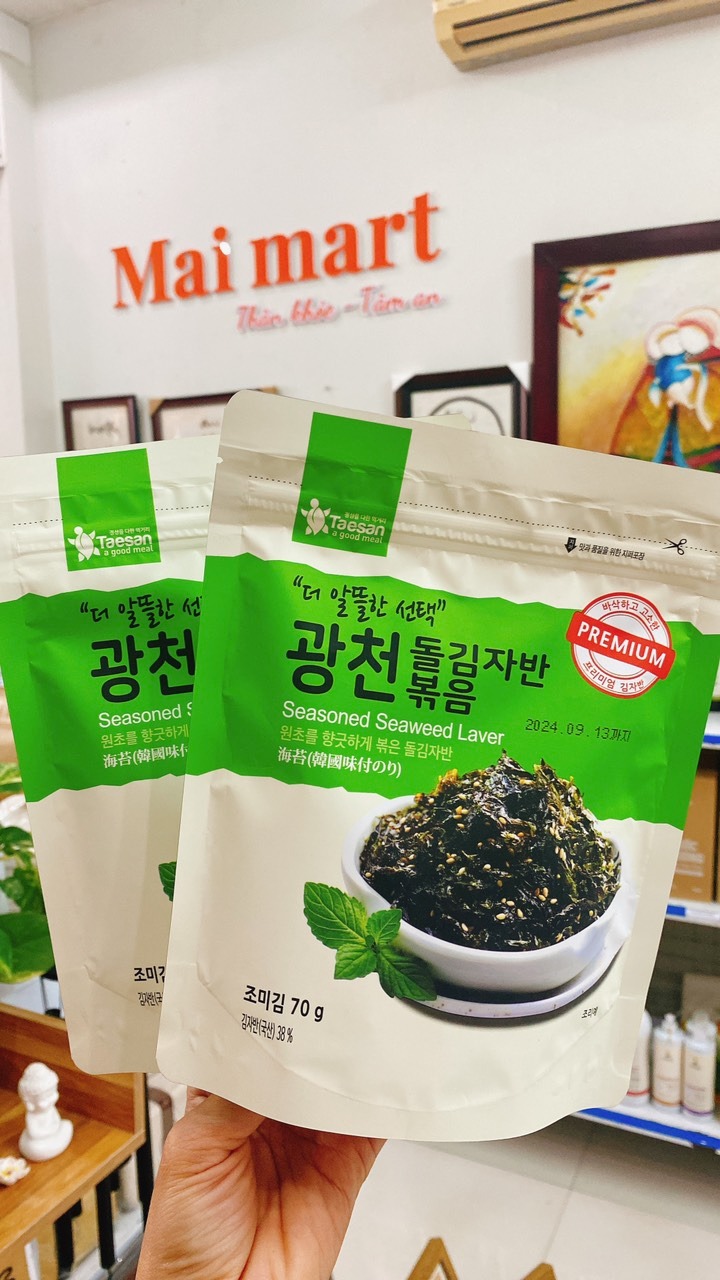 Combo 3 rong biển ăn liền kim vụn trộn cơm hàn quốc vị dầu oliu có vừng 70g taesan